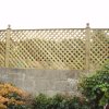 Diamond Trellis on Timber Posts with Cap & Wall